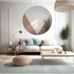 Okrągłe lustro dekoracyjne z miedzianą taflą rose gold - LOLO